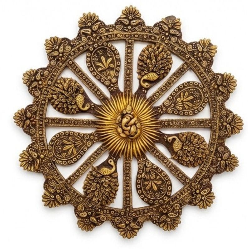 Handmade Ceramic Ganesha Mandala Wall Art